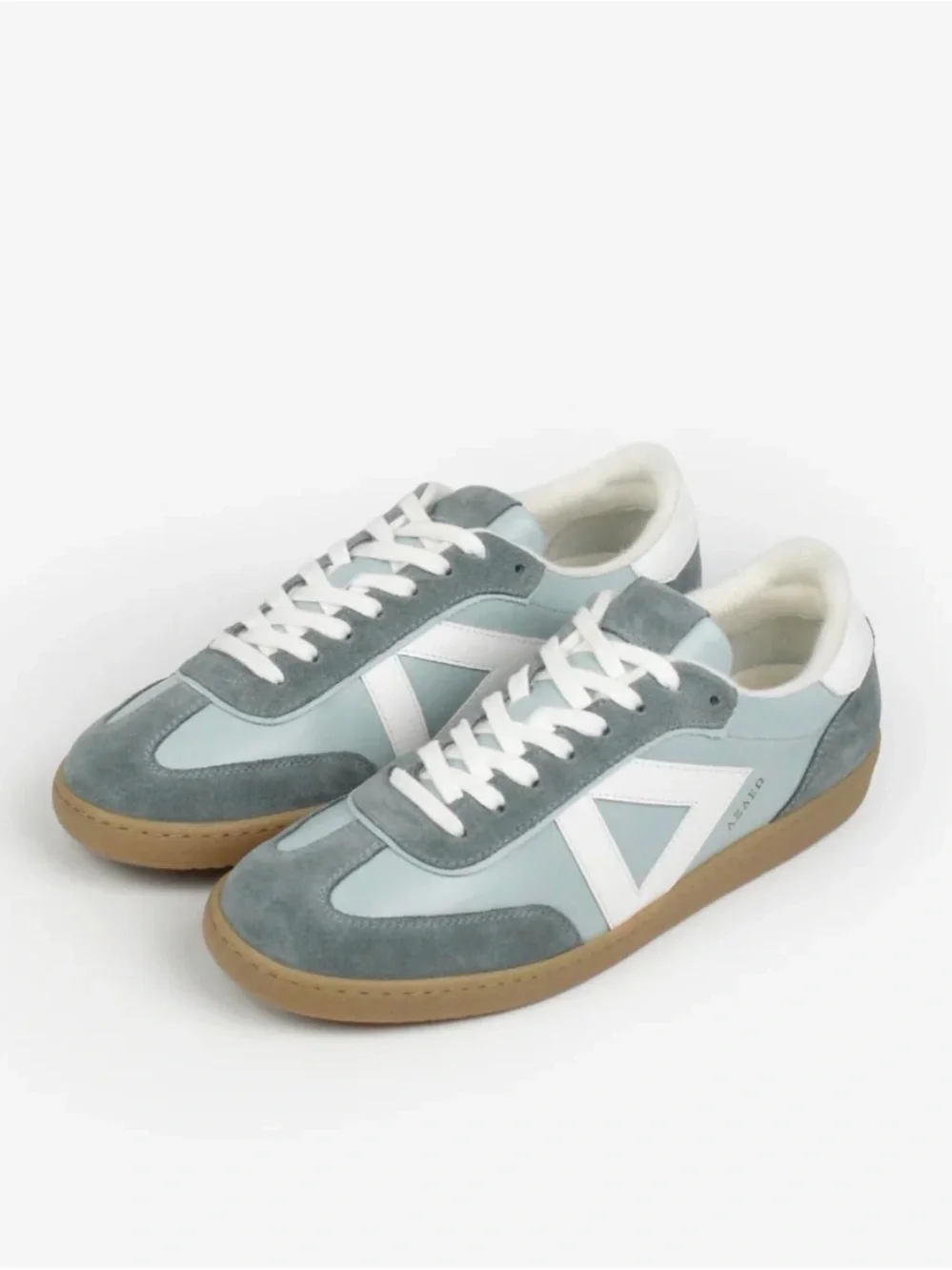 SANS MATIN Hera Low Top Sneakers Soft Blue Heather/Denim Blue Suede Women 38